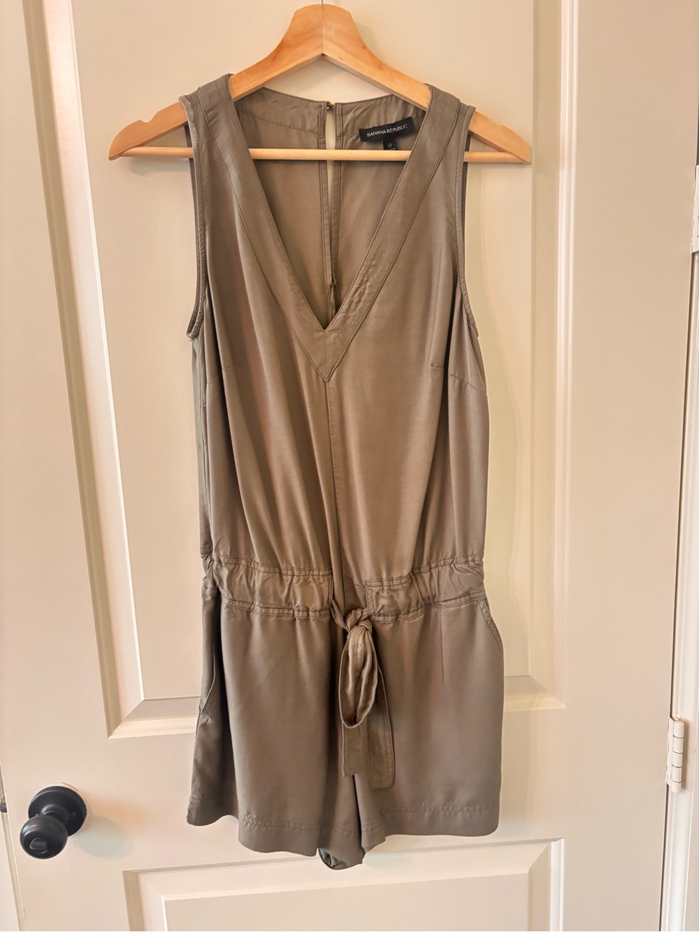 Banana Republic Olive Green V-Neck Romper - Size 0